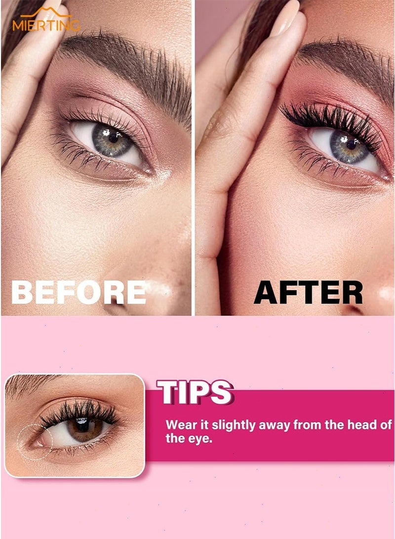 ميرتينج رموش مغناطيسية نصفية للزاوية الخارجية، مجموعات رموش طبيعية مع أداة تطبيق، رموش قابلة لإعادة الاستخدام بدون غراء، سهلة التطبيق والإزالة، CT04-6 مجموعة مجموعات الرموش - Image 5